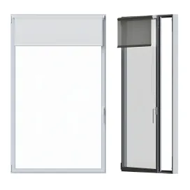 White window with roller blind